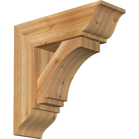 Ekena Millwork Imperial Traditional Rough Sawn Bracket w/ Offset Brace, Western Red Cedar, 8"W x 24"D x 24"H BKT0806X24X24IMP01RWR